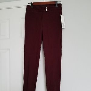 NWT Dark Red Slim Ankle Pants Size 2